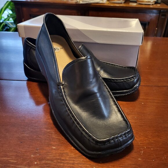 Anne Klein Vintage Black Leather Loafers Size 8.5 - Picture 1 of 8